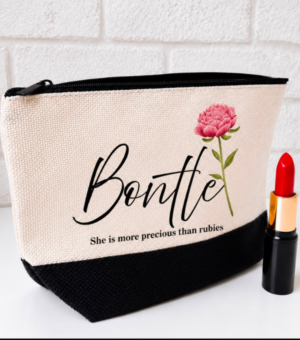 Custom Printed Canvas Cosmetic & Makeup Bag
