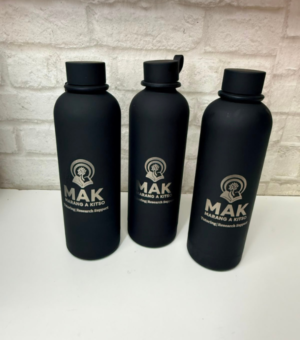 Custom Laser Engraved Matte Black Stainless Steel Water Bottle