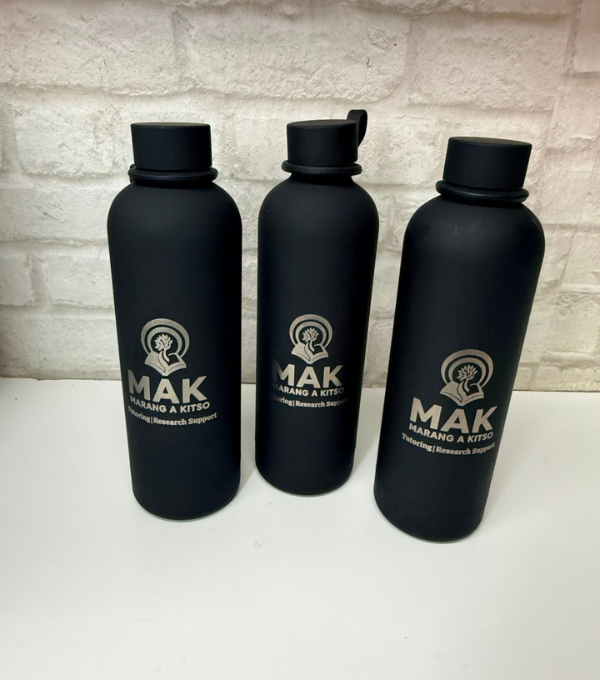 Custom Laser Engraved Matte Black Stainless Steel Water Bottle
