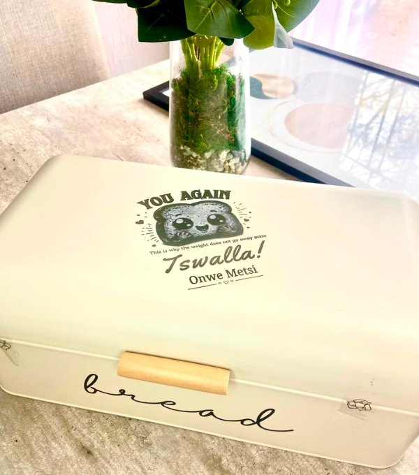 Custom Printed Vintage Metal Bread Bin