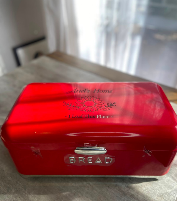 Custom Printed Vintage Metal Bread Bin